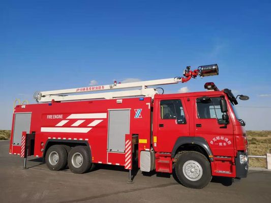 HOWO 336KW Water Tower Fire Truck 10 Wheeled With 10000L Water Capacity
