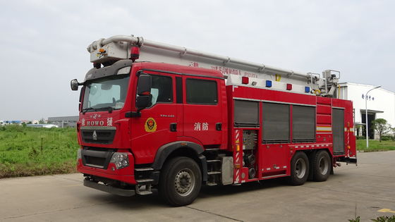 32M Hydraulic Telescopic Water Tower Fire Truck 440hp With 5t Water 2t Foam Capacity