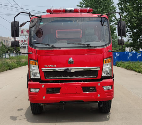 HOWO 160HP Emergency Fire Vehicle 6 Wheeled Red Color For Fire Fighting Rescue
