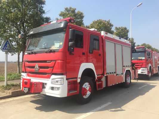 HOWO Diesel Fire Department Rescue Trucks 4x2 350hp Untuk Pemadam Kebakaran
