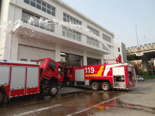 HOWO 15000l Foam Fire Truck Heavy Duty Red Color Multifunctional