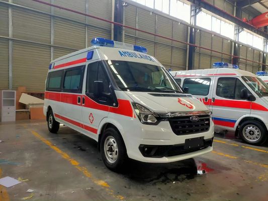 Ambulans Pertolongan Pertama Diesel Mid Roof Untuk Transit Pasien Rumah Sakit